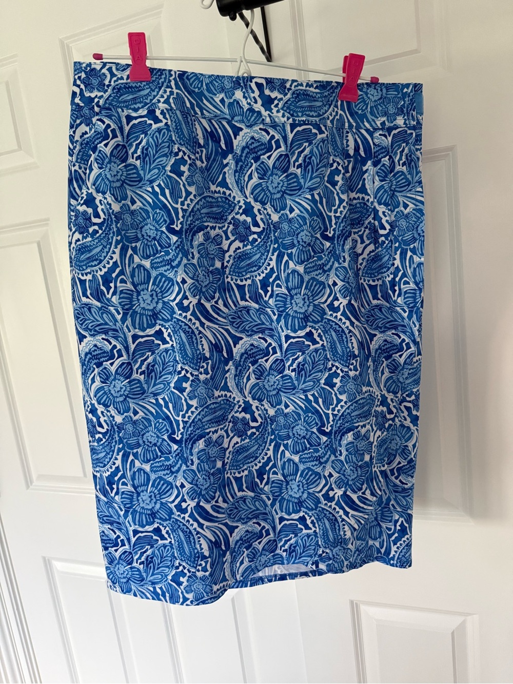 Blue Floral Midi Skirt
